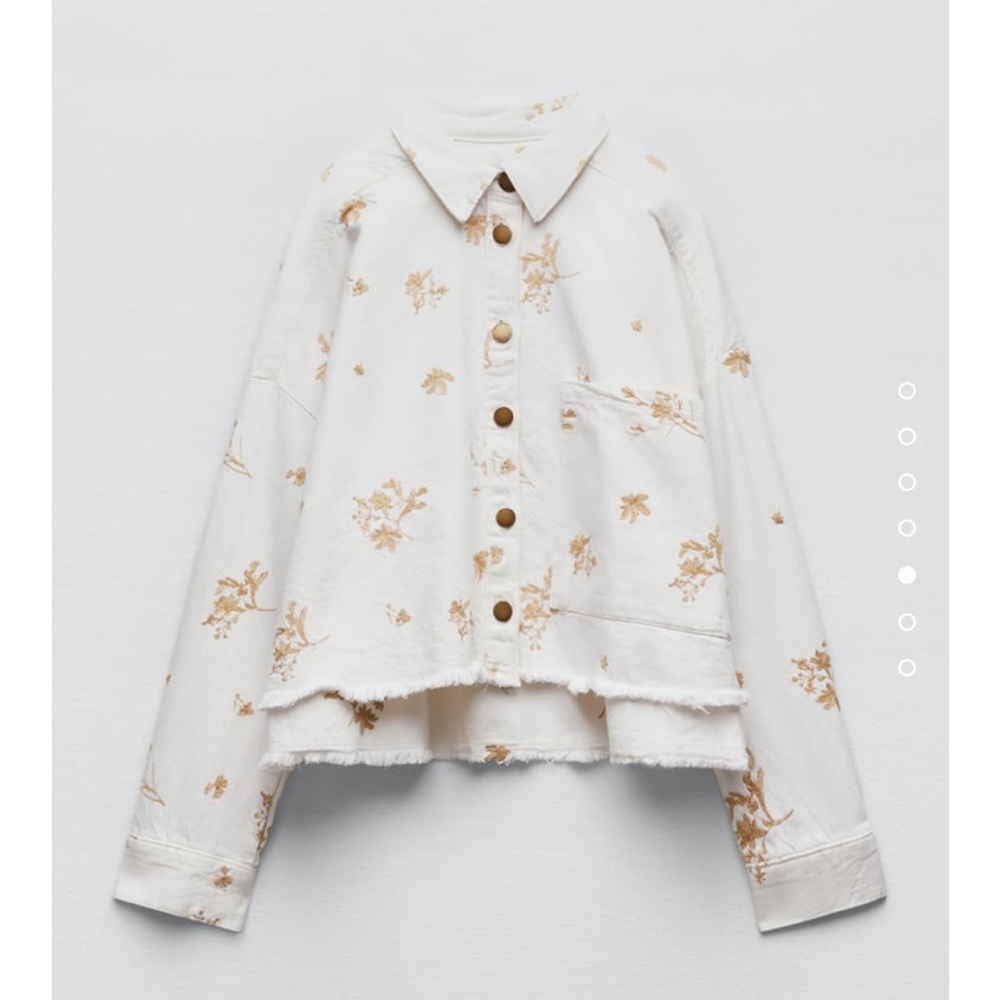 NEW zara contrast embroidered overshirt jacket- XS